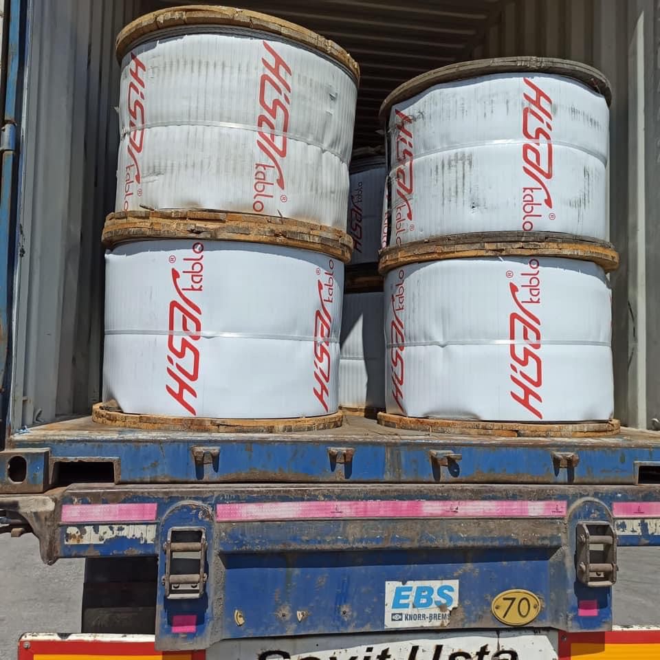 وصول كوابل كهرباء الومنيوم تركية من شركة UNAL KABLO .